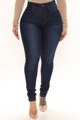Talk Me Up High Rise Skinny Jeans - Dark Wash Ins Street